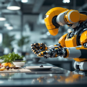 A photograph of a sleek