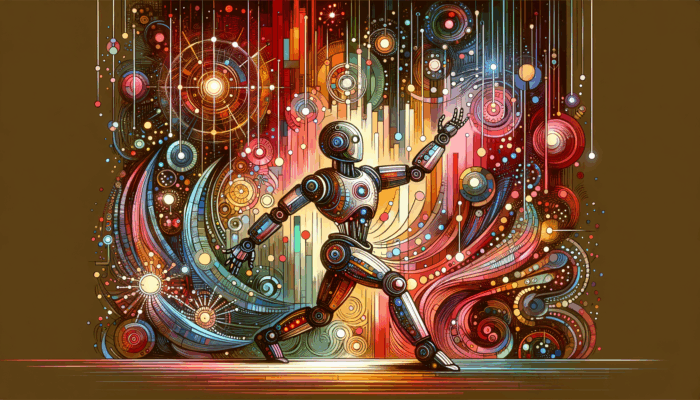 An entertainment robot in a dynamic pose