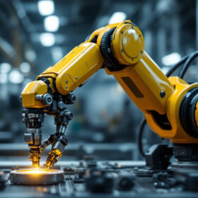 A photograph of a robotic manipulator arm in action