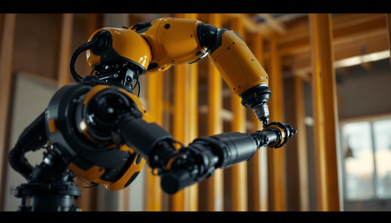 A photograph of a sleek industrial robotic arm in action
