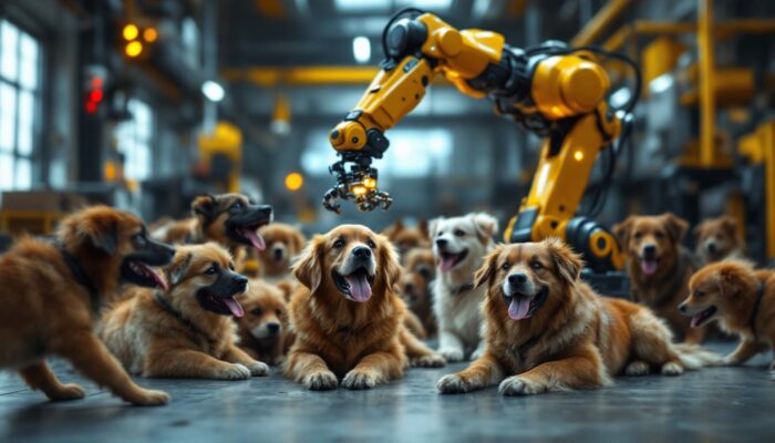 A photograph of a sleek industrial robotic arm in action