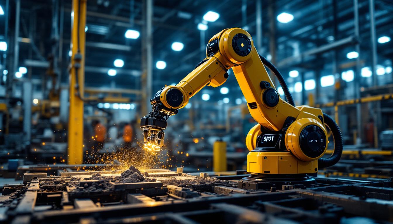 A photograph of capture a photograph of an industrial robot
