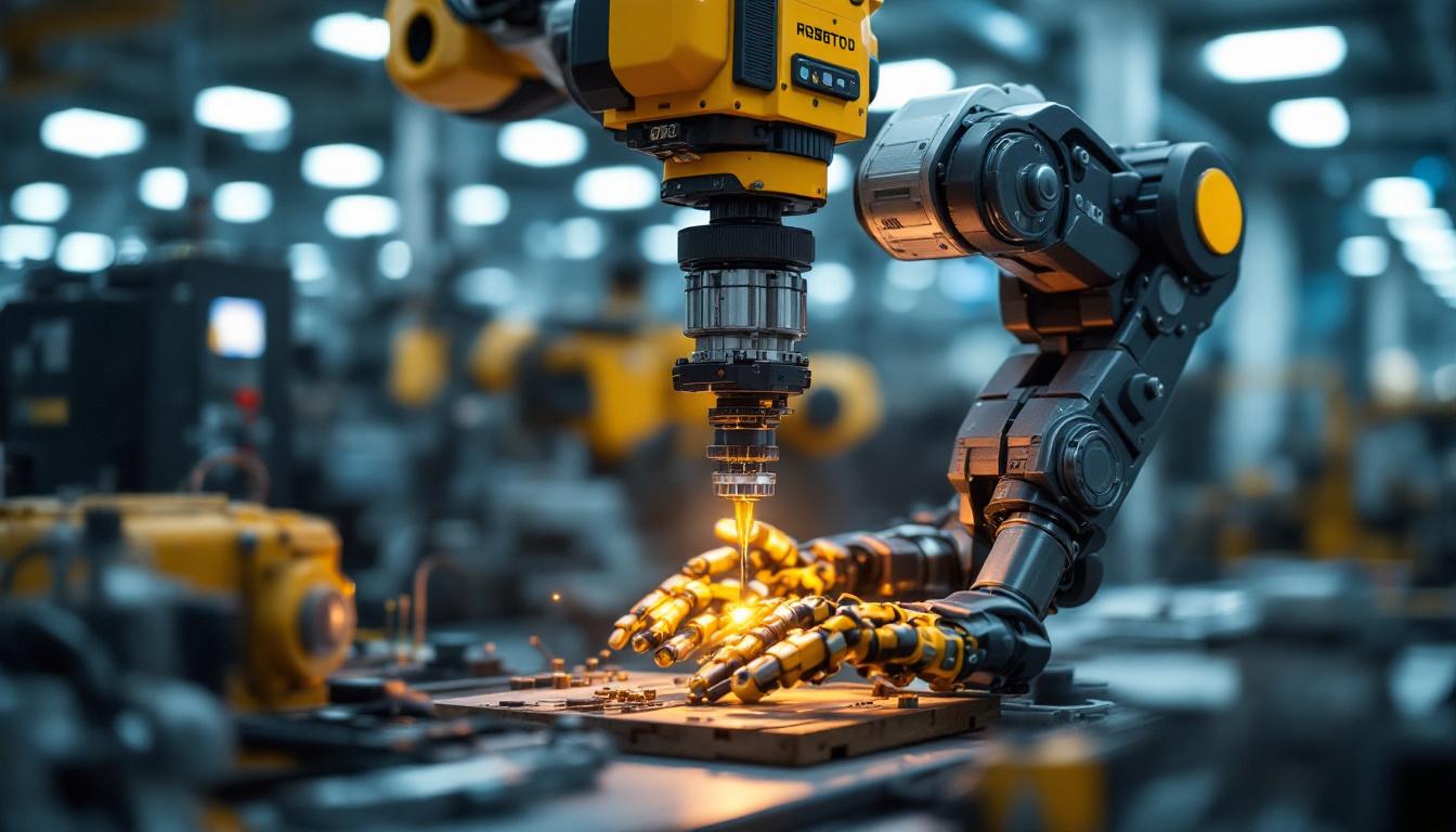 A photograph of a skilled industrial robot in action