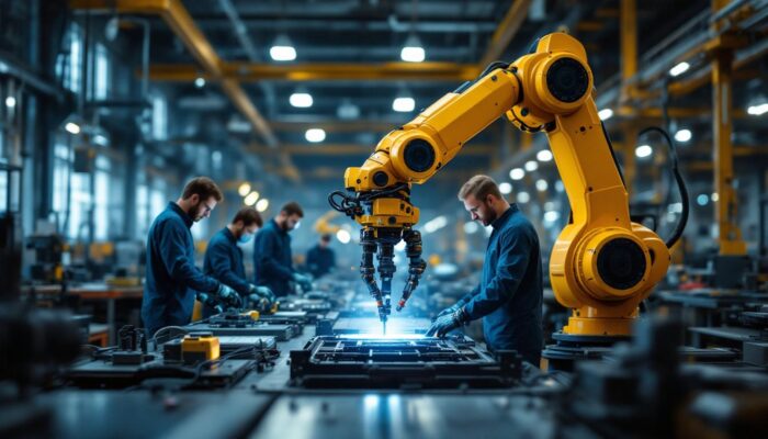 A photograph of a dynamic industrial setting in boston