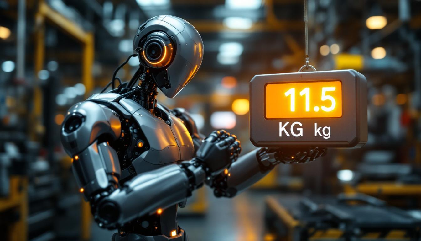 A photograph of a sleek industrial robot in action