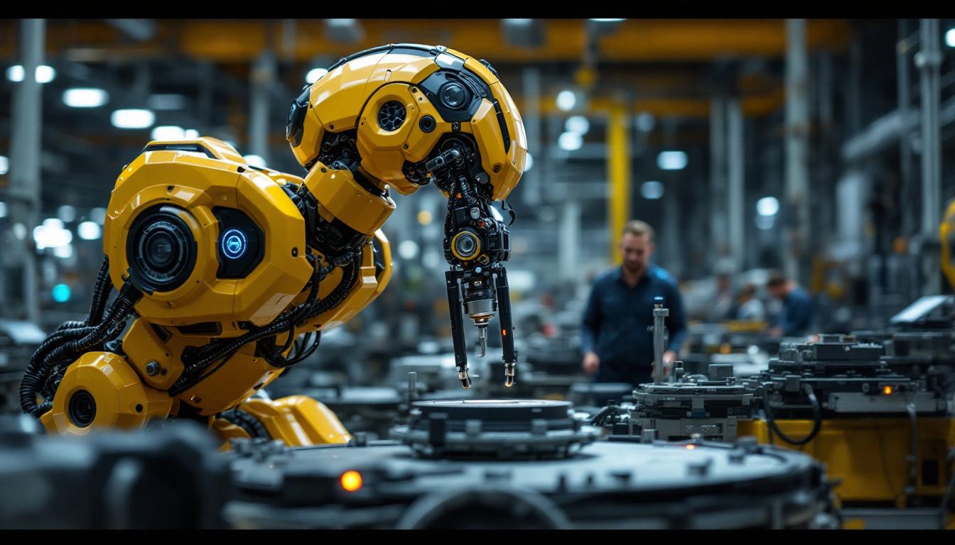 A photograph of a cutting-edge industrial robot in action