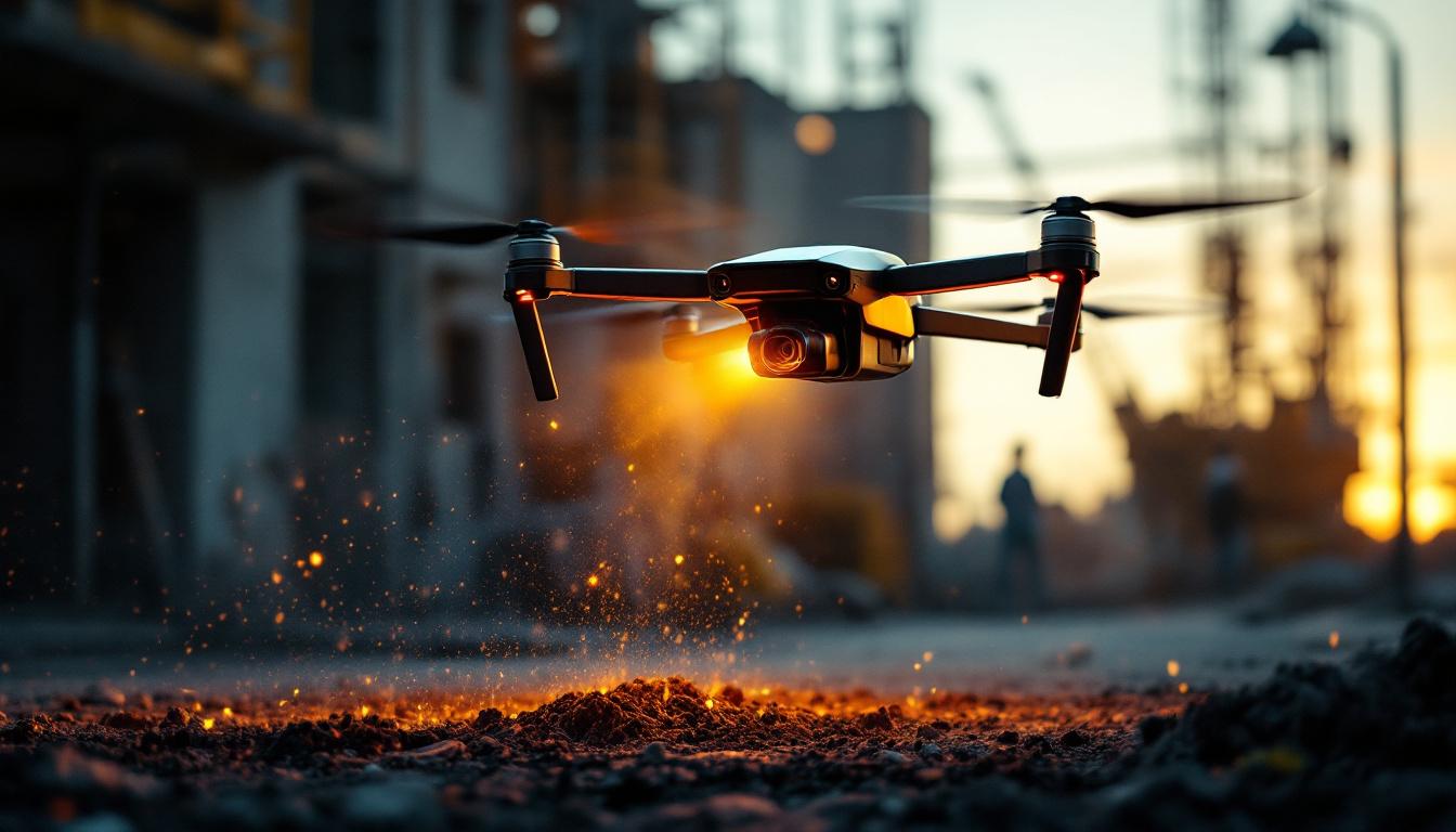 A photograph of a thermal drone in action