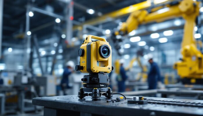A photograph of capture a photograph of a trimble base station in an industrial setting