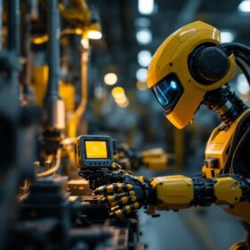A photograph of an industrial robotic inspection camera in action