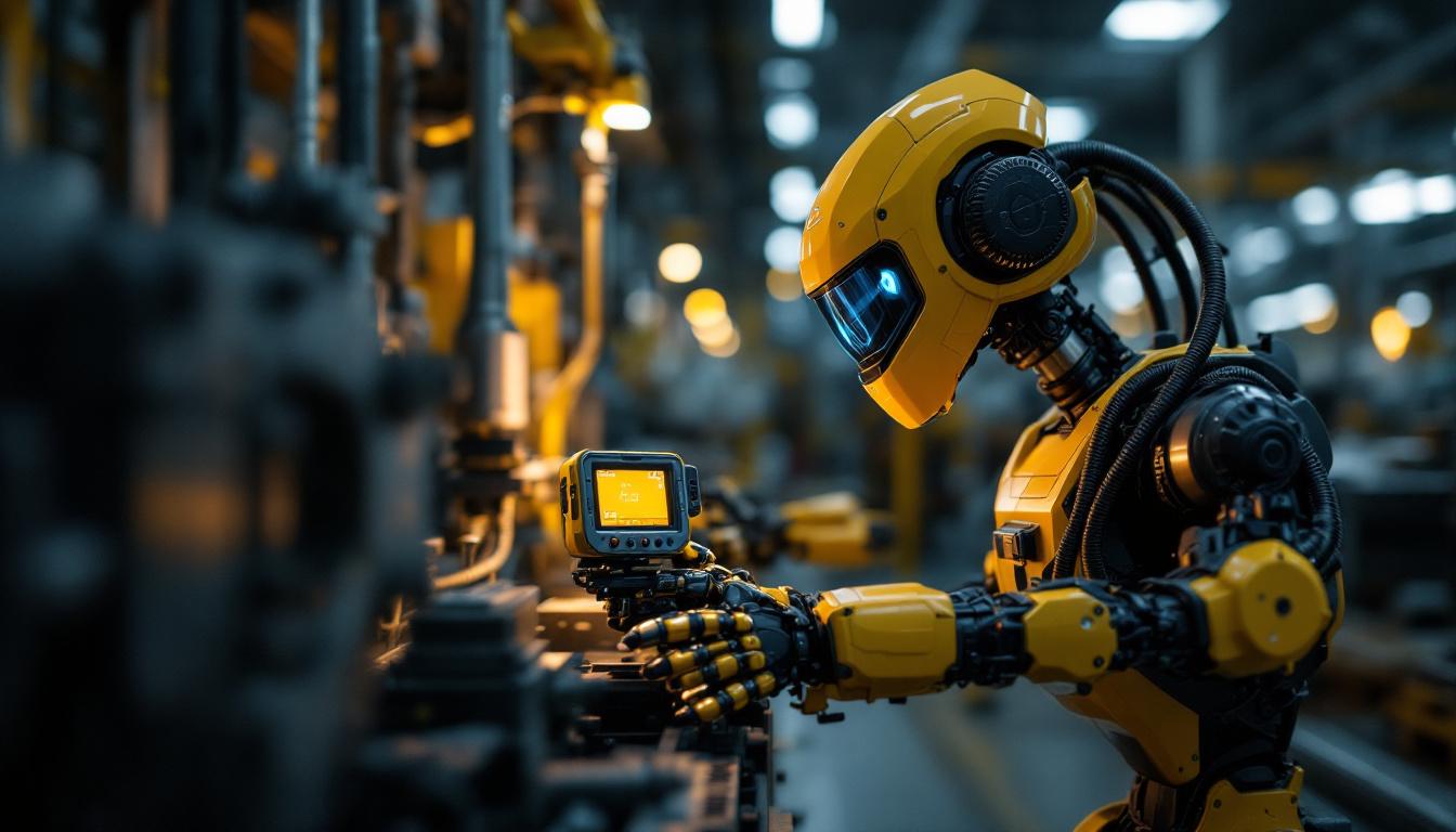 A photograph of an industrial robotic inspection camera in action