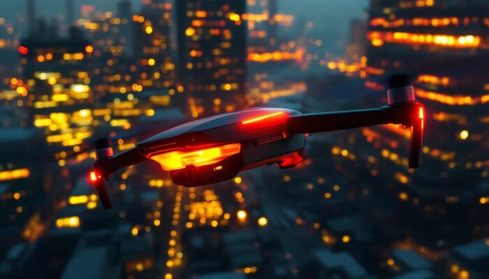 A photograph of a thermal drone in action