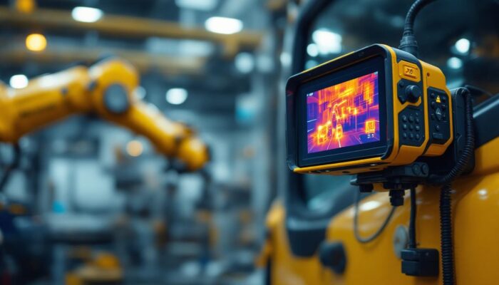 A photograph of a thermal camera mounted on a truck