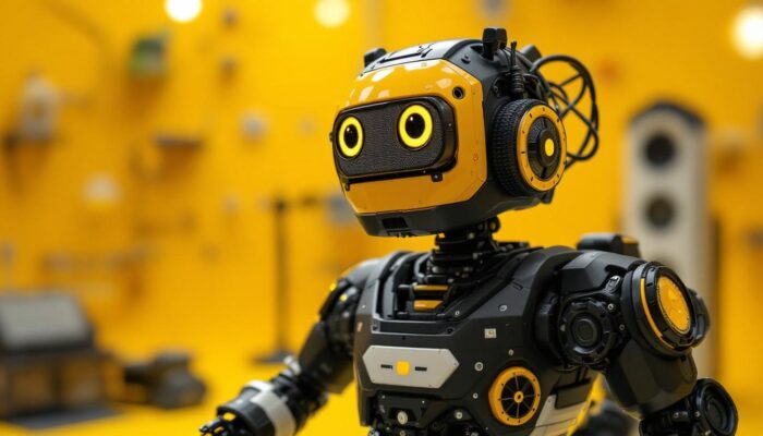 A photograph of a whimsical animatronic character in a vibrant