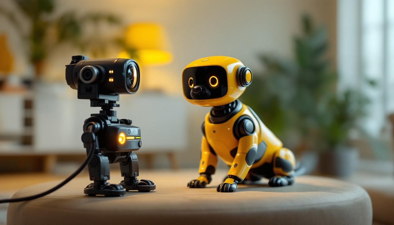 A photograph of a 360-degree camera setup in action