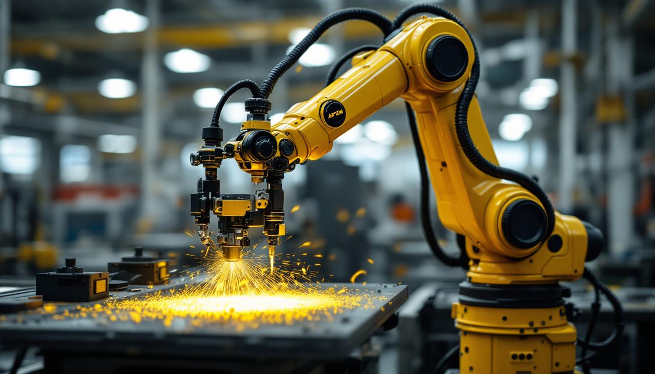 A photograph of a spot on arm robotic arm in action within an industrial setting