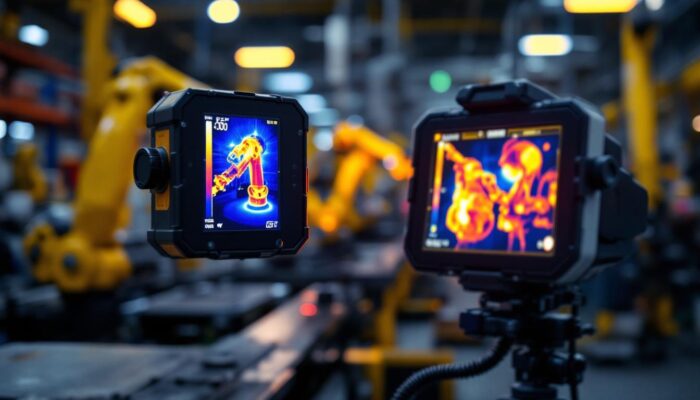 A photograph of a thermographic camera in action