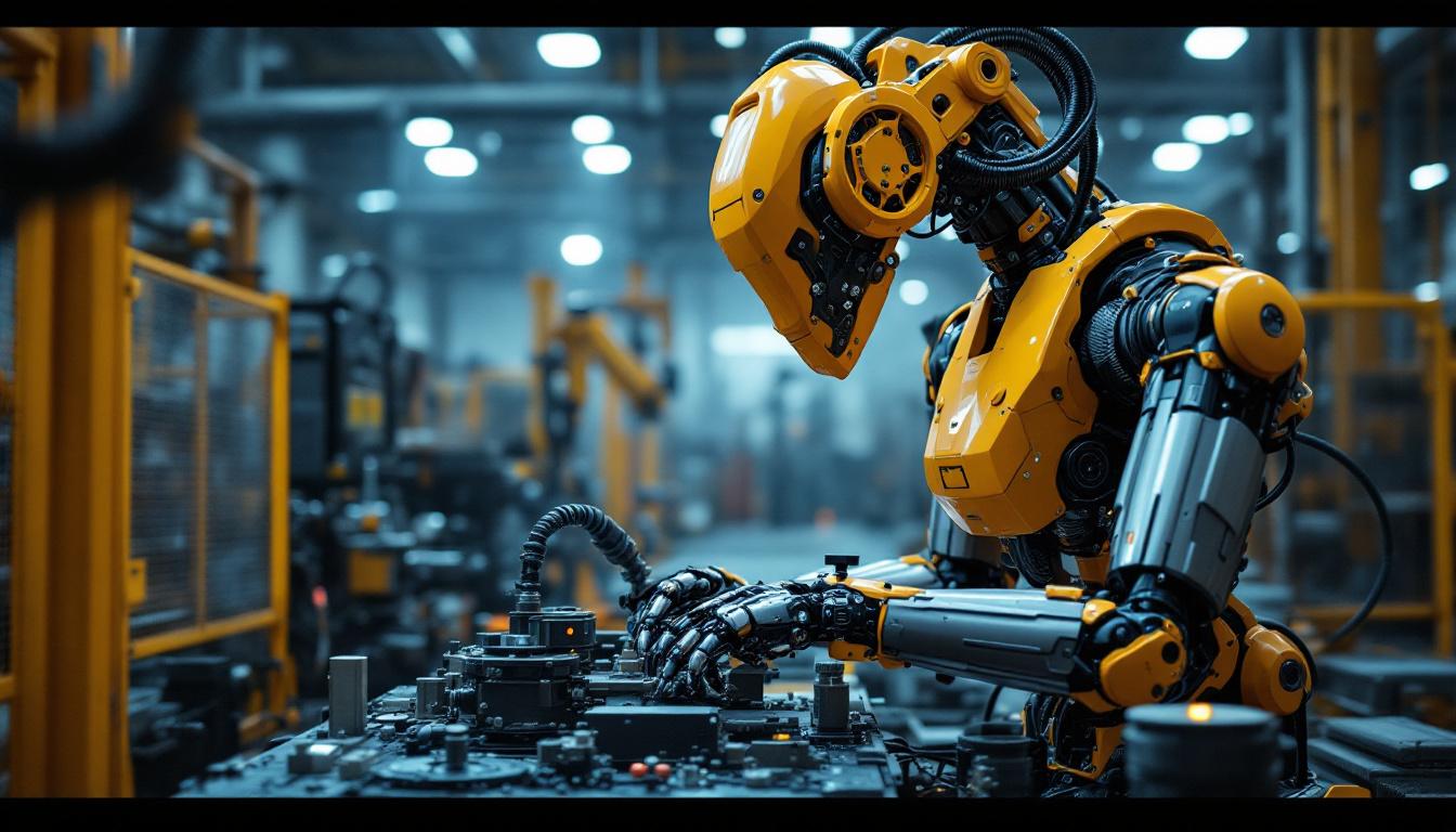 A photograph of a state-of-the-art industrial robot in action