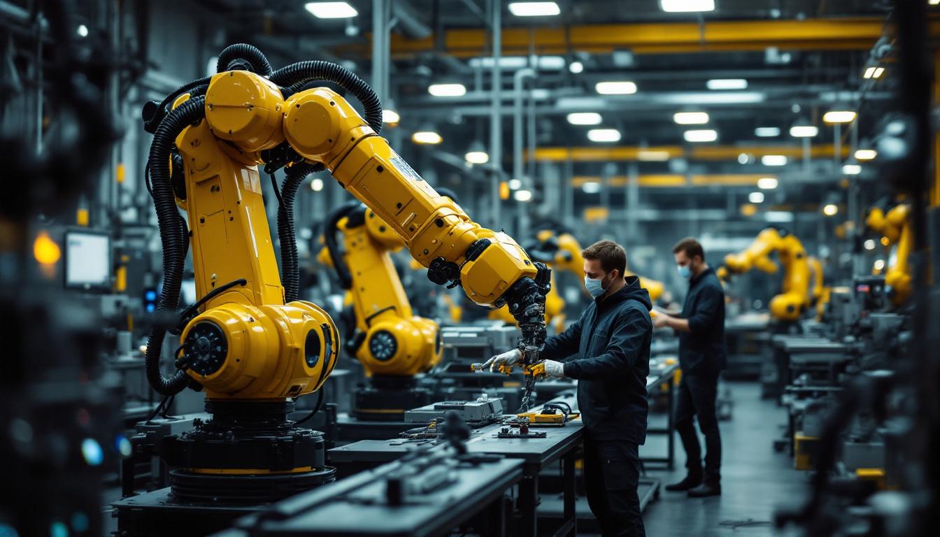 A photograph of a modern industrial robotics facility in waltham
