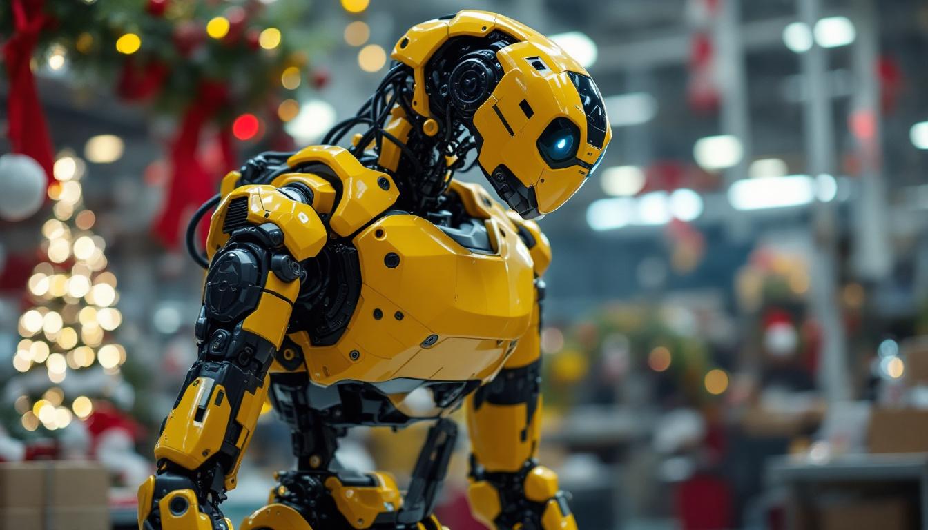 A photograph of a boston dynamics robot in action