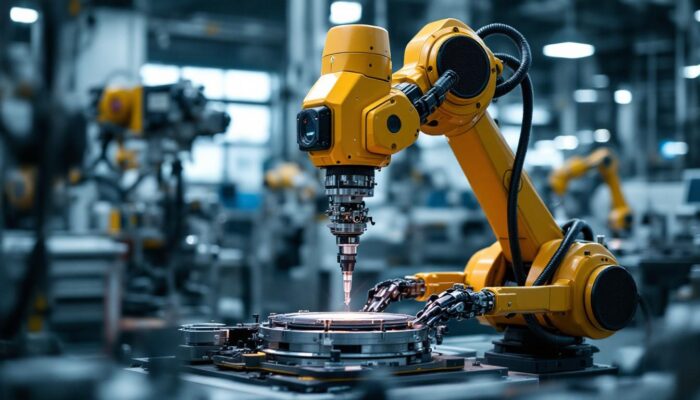 A photograph of a boston scientific industrial robot in action