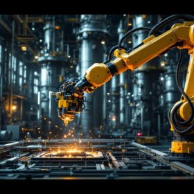 A photograph of a robotic arm in action at a nuclear plant