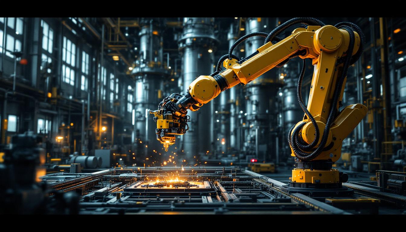 A photograph of a robotic arm in action at a nuclear plant