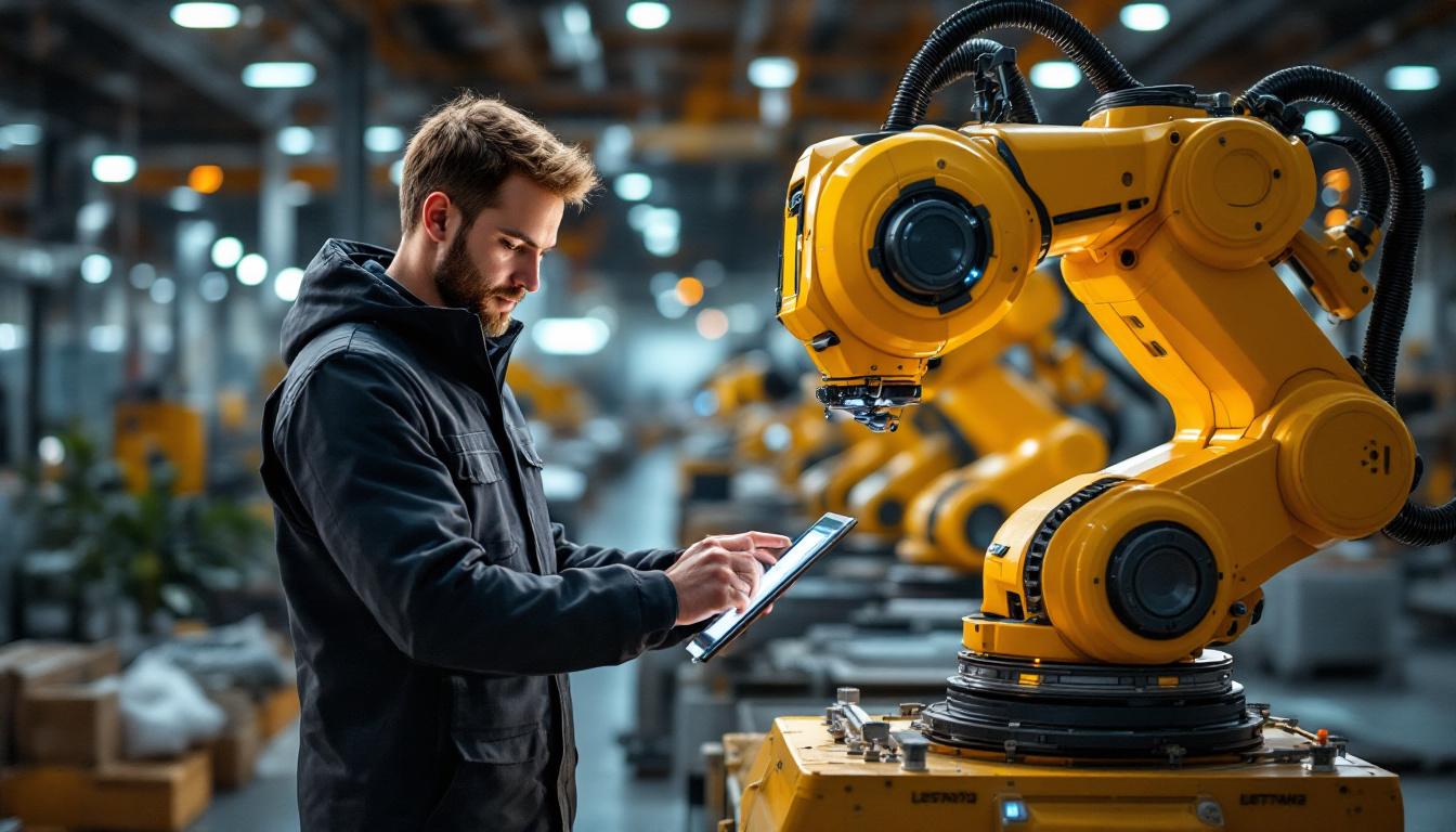 A photograph of a leasing manager in an industrial setting