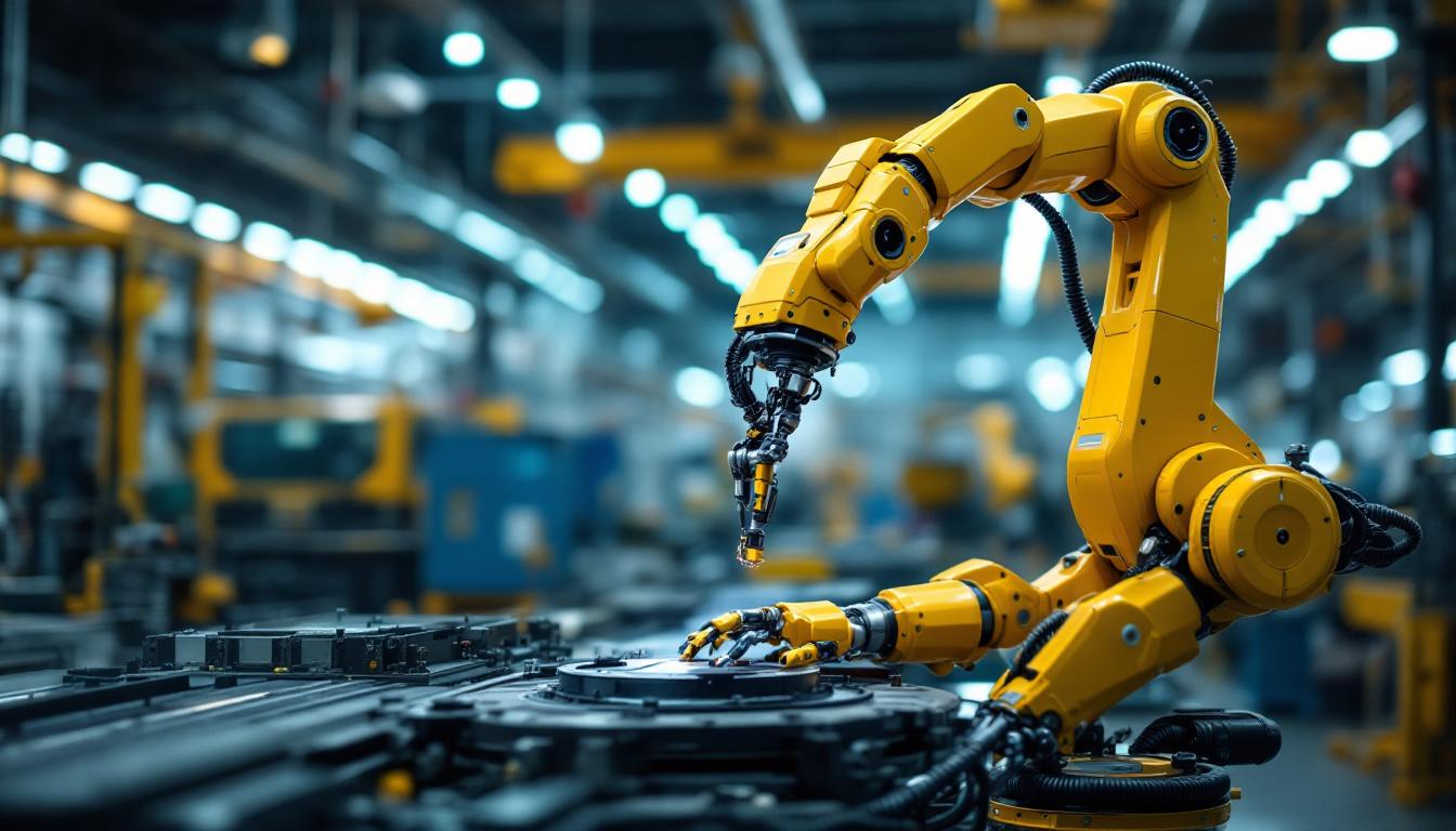 A photograph of a dexterous industrial robot in action