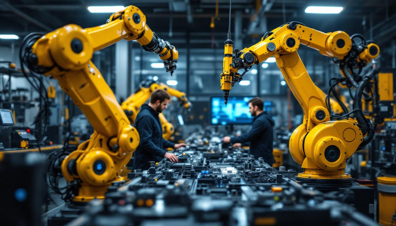 A photograph of a dynamic industrial robotics lab at the education development center in waltham