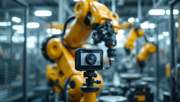 A photograph of capture a photograph of the ricoh 360 camera in action