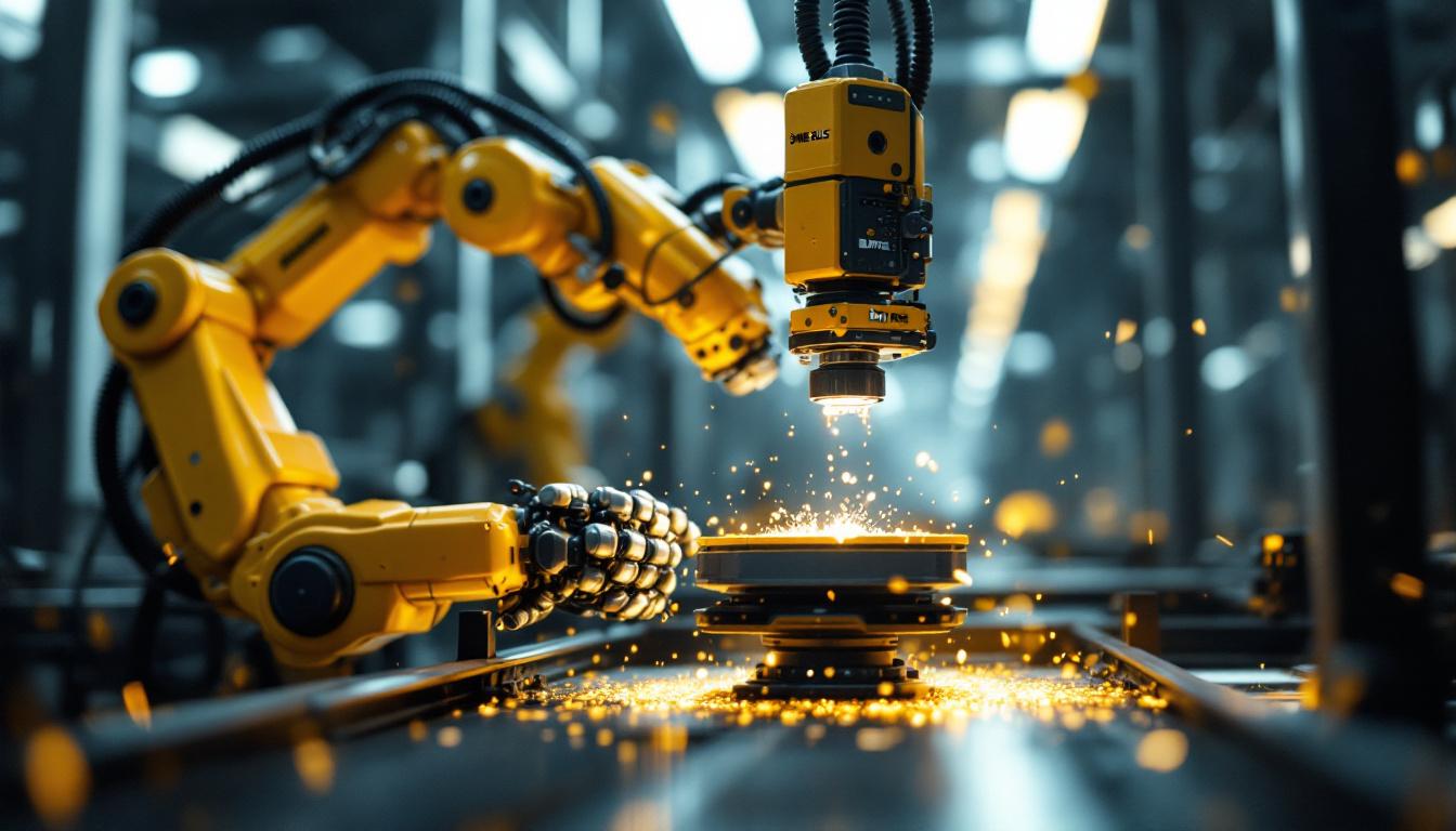 A photograph of a bme bus industrial robot in action