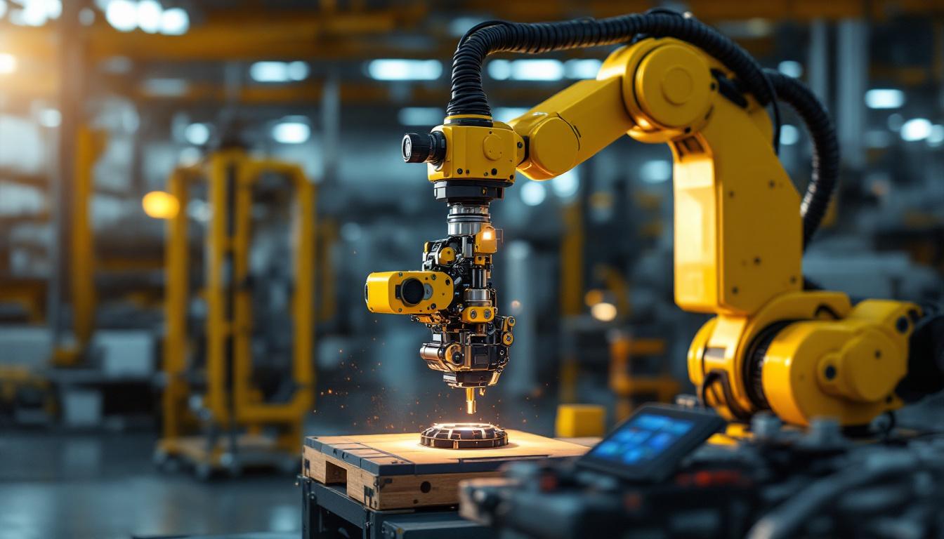A photograph of a state-of-the-art industrial robot in action