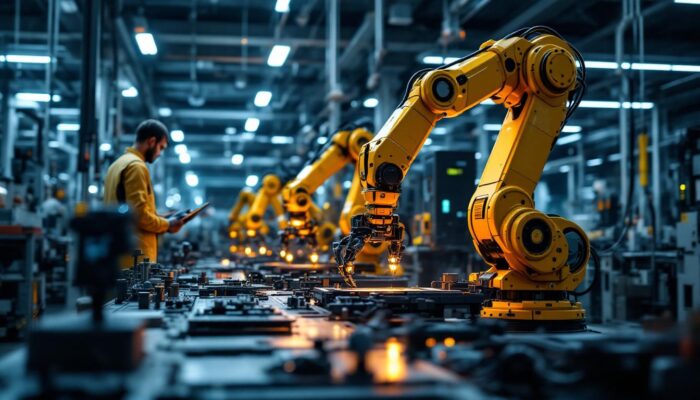 A photograph of a dynamic industrial setting in boston