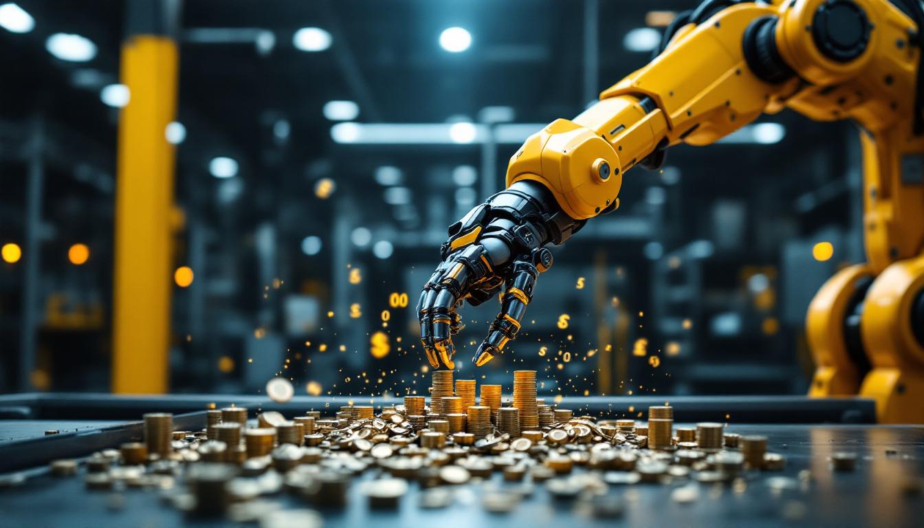 A photograph of a sleek industrial robotic arm in action