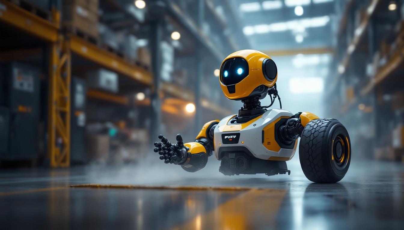 A photograph of a spotbot in action within an industrial setting