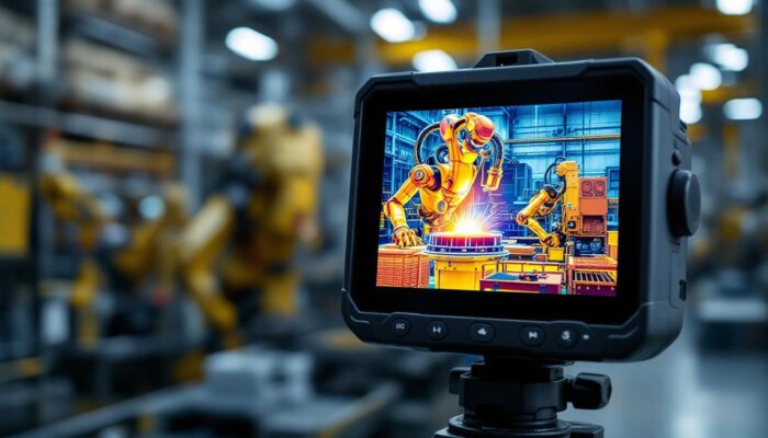 A photograph of a thermal camera in action