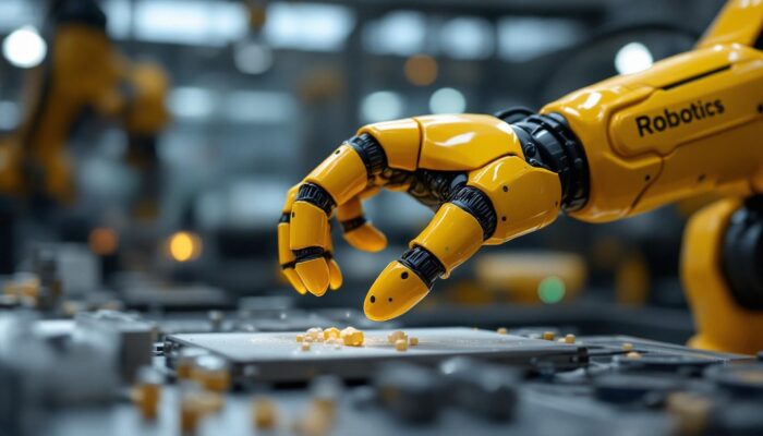 A photograph of a soft robotic arm in action