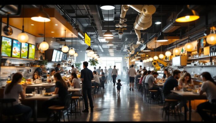 A photograph of a bustling food scene near the university of missouri-st. louis