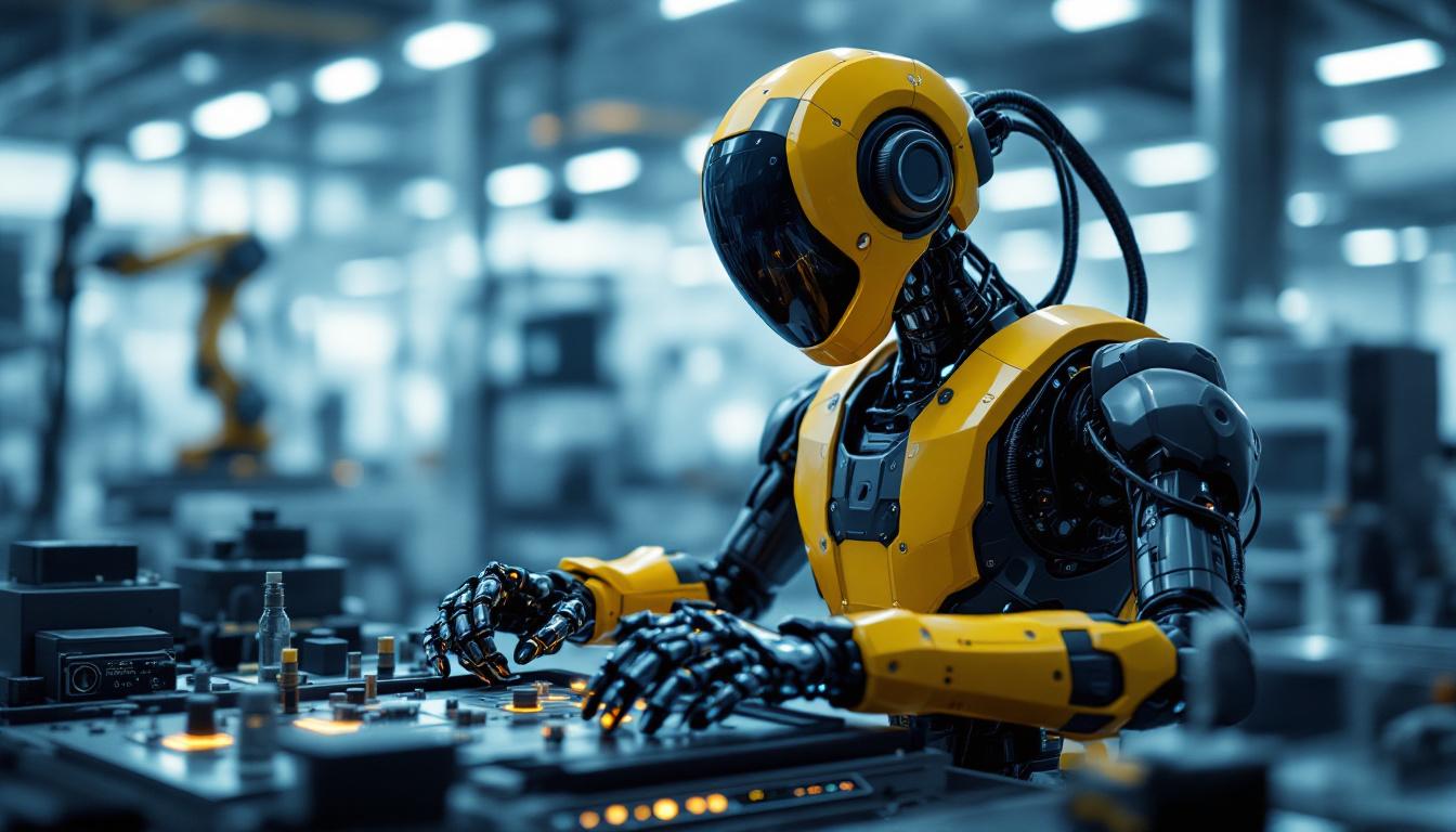 A photograph of a cutting-edge industrial robot in action