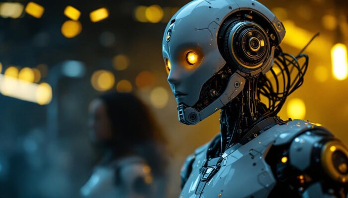 A photograph of a captivating animatronic figure in action
