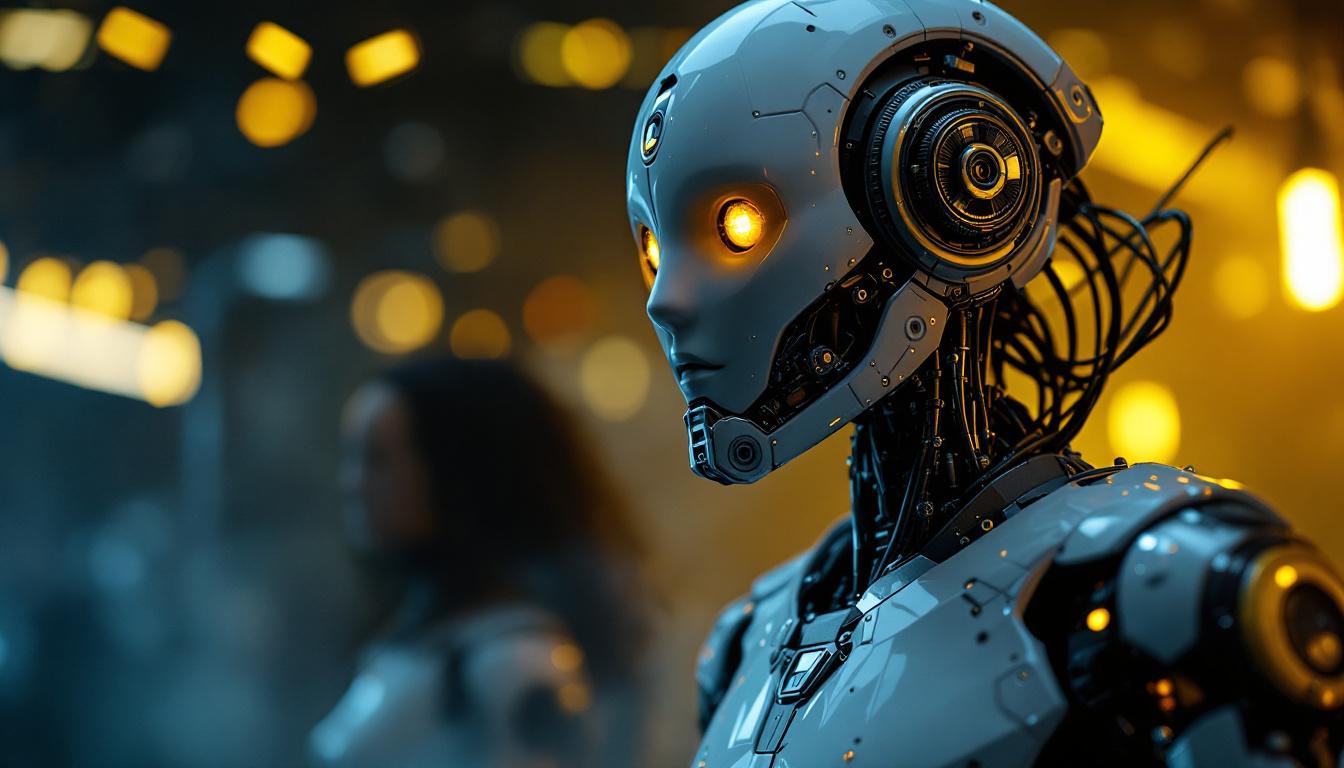 A photograph of a captivating animatronic figure in action