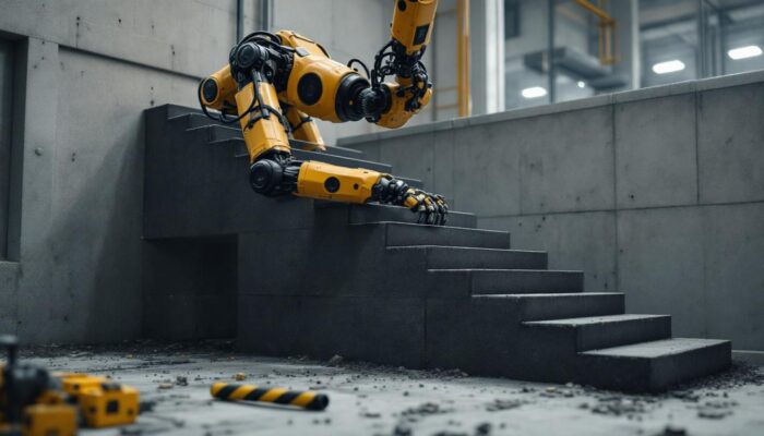 A photograph of a skilled industrial robot in action