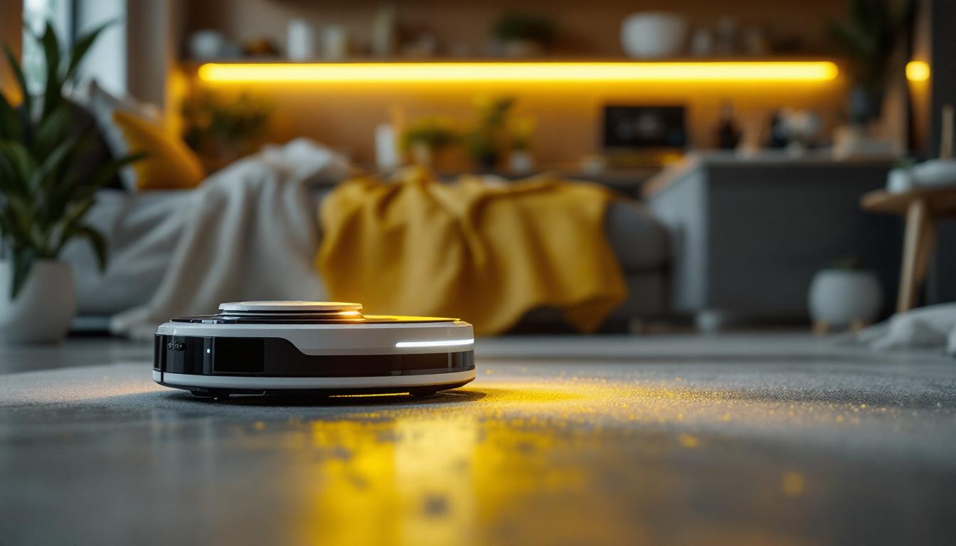 A photograph of a modern home setting where a sleek