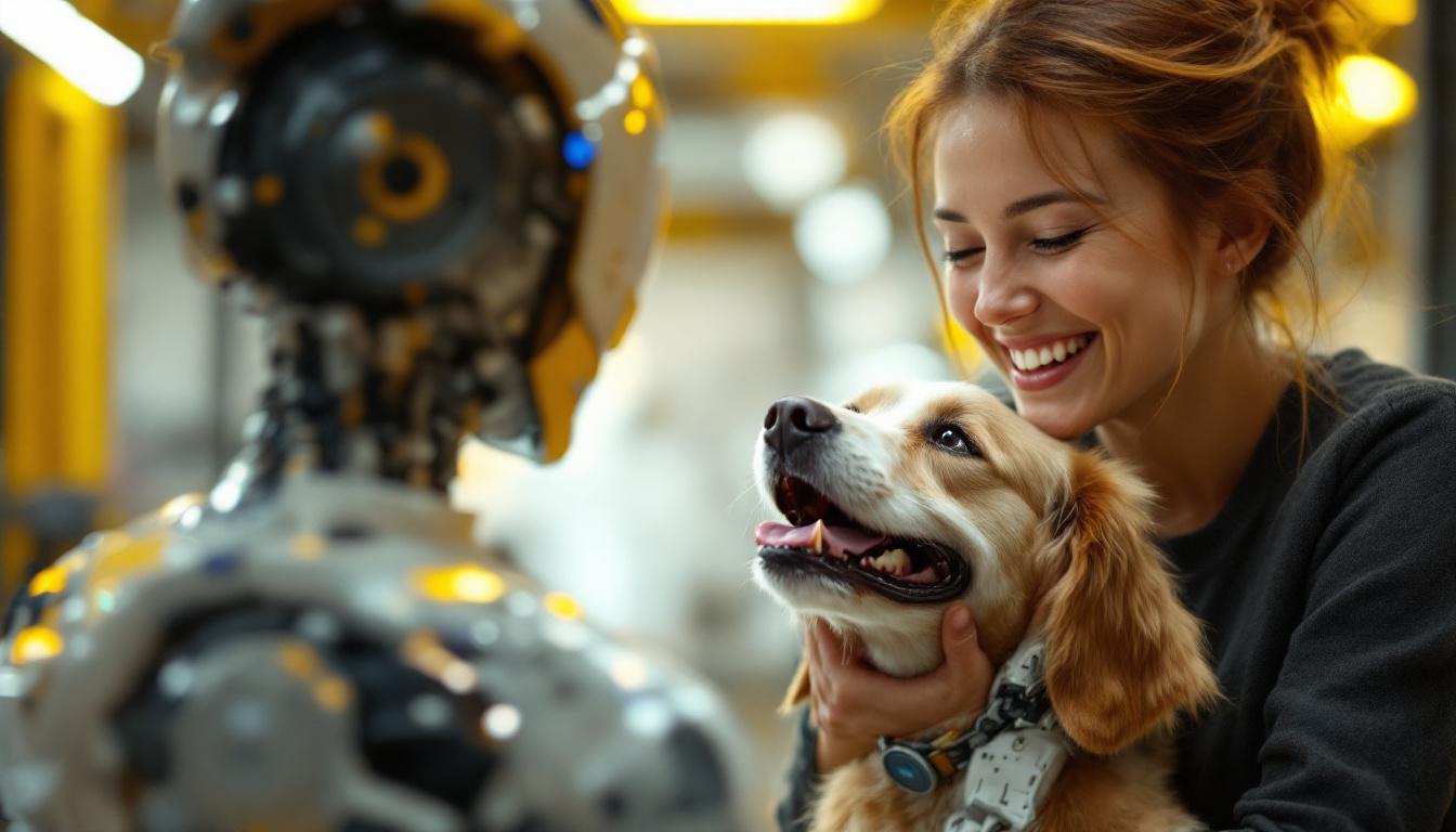 A photograph of a joyful interaction between a person and a dog