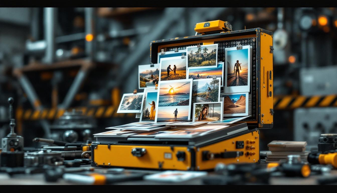 A photograph of a beautifully crafted diy photo explosion box