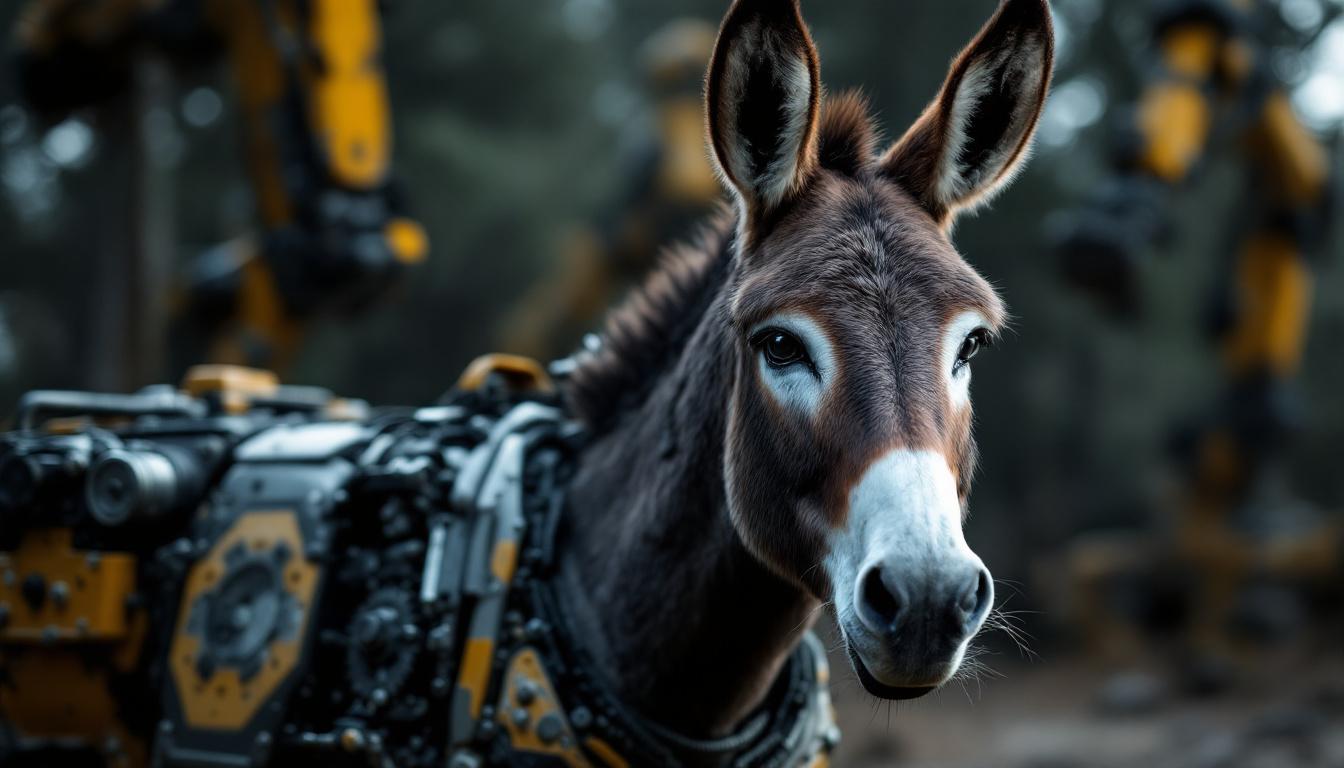 A photograph of capture a photograph of a donkey in a natural setting