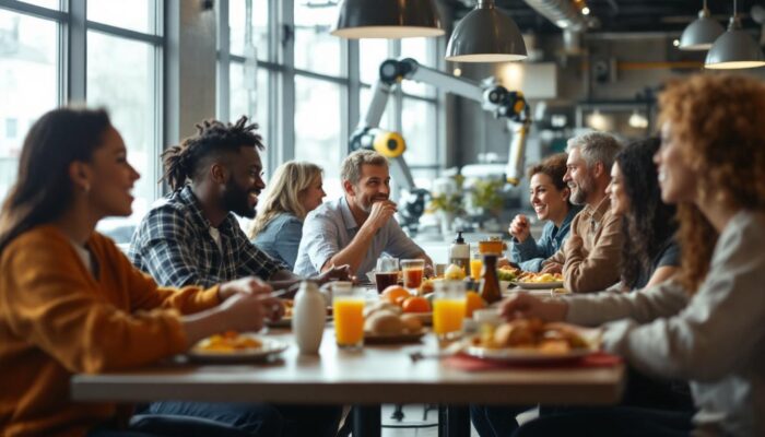 A photograph of a bustling breakfast scene in billerica