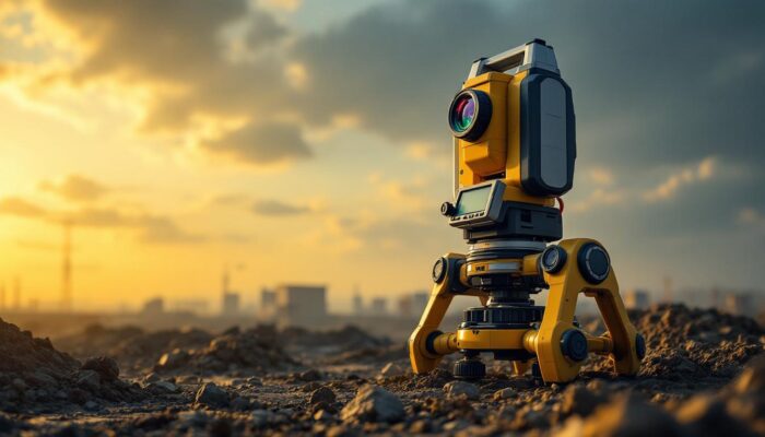 A photograph of capture a photograph of an industrial robotic surveying system in action