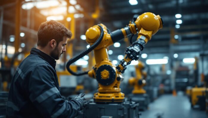 A photograph of a dynamic industrial setting in boston