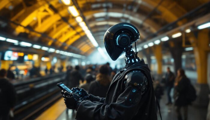 A photograph of capture a photograph of the bustling boston subway station